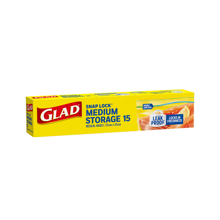 Glad® Snap Lock® Reseal Bags – Storage Medium 15pk