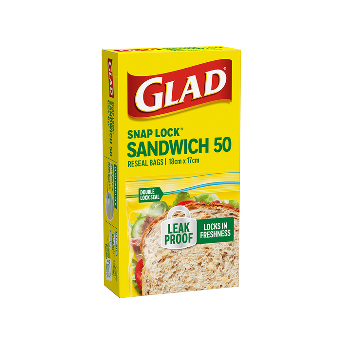 Glad® Snap Lock® Reseal Bags – Sandwich 50pk
