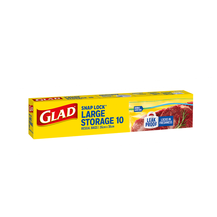 Glad® Snap Lock® Reseal Bags – Storage Large 10pk