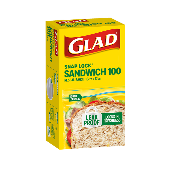 Glad® Snap Lock® Reseal Bags – Sandwich 100pk