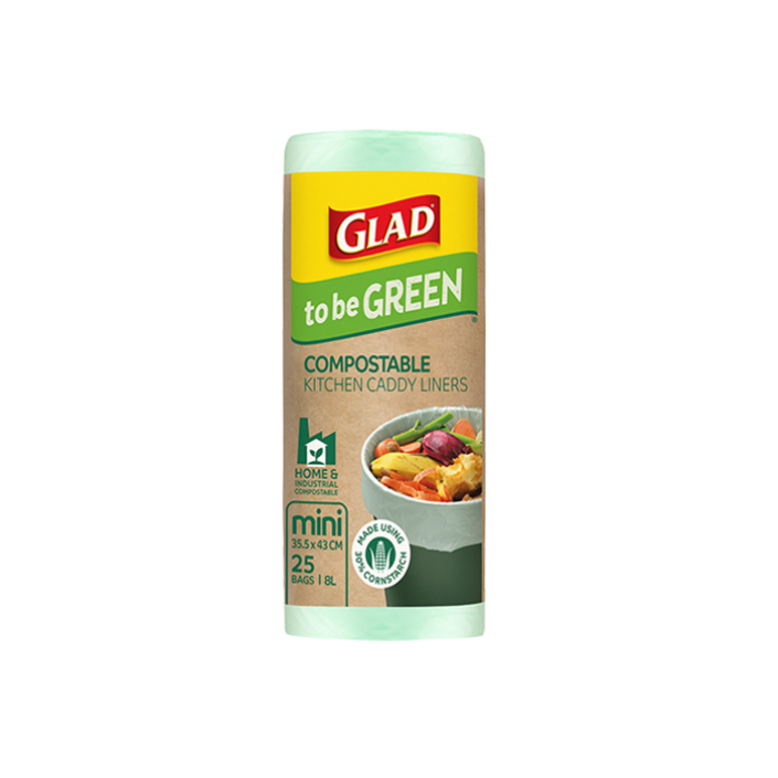 Glad to be Green® Compostable Kitchen Caddy Liners Mini 25pk