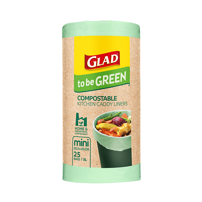 Glad to be Green® Compostable Kitchen Caddy Liners Mini 25pk