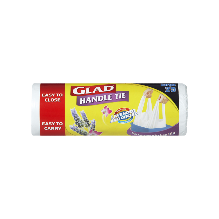 Glad® Handle Tie® Bags Large Lavender 25pk