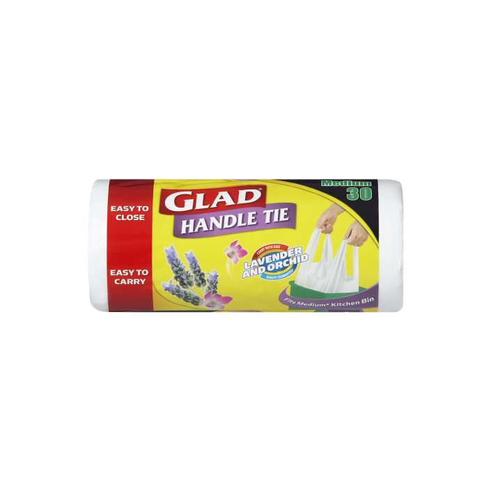Glad® Handle Tie® Bags  Medium Lavender 30pk