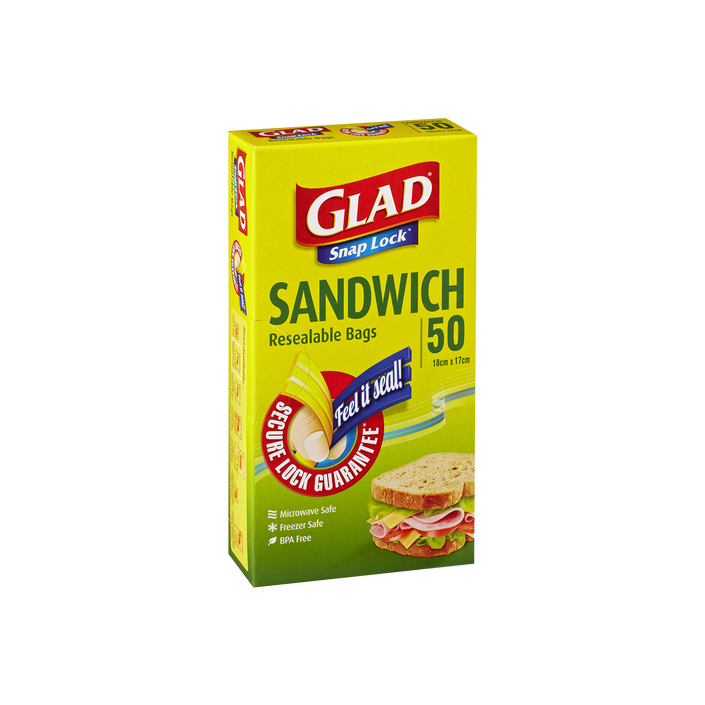 Glad® Snap Lock® Reseal Bags – Sandwich 50pk