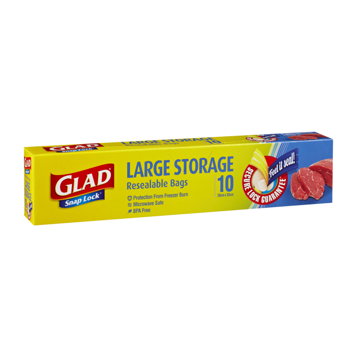 Glad® Snap Lock® Reseal Bags – Storage Large 10pk