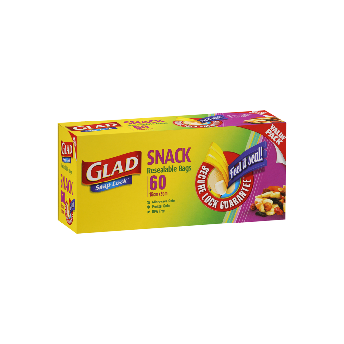 Glad® Snap Lock® Reseal Bags – Snack 60pk