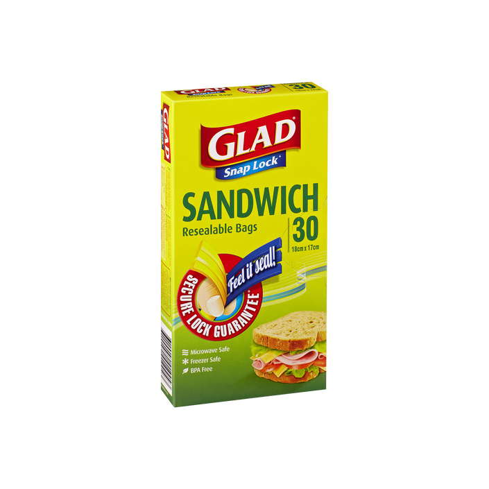 Glad® Snap Lock® Reseal Bags – Sandwich 30pk