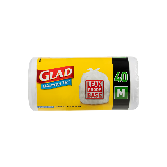 Glad® Wavetop Tie® Bags Medium 40pk