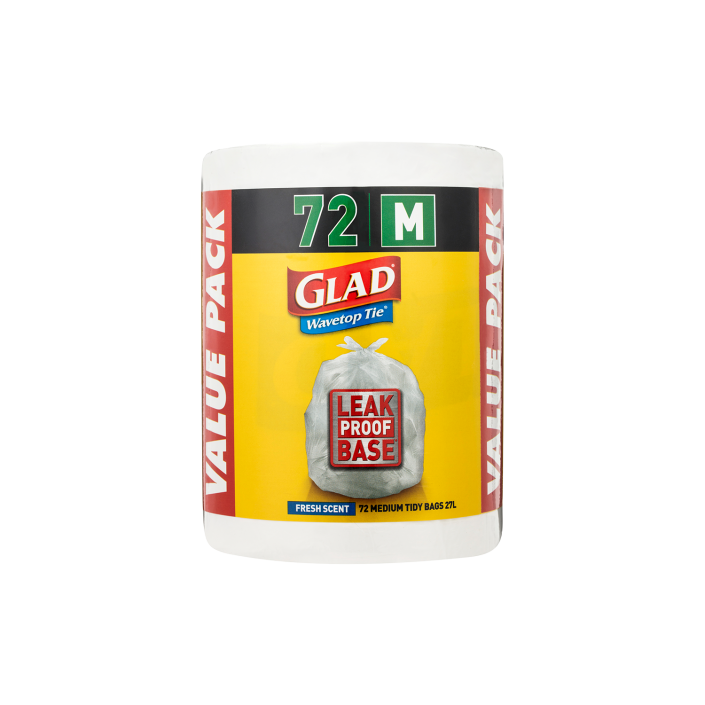 Glad® Wavetop Tie® Bags Medium 72pk