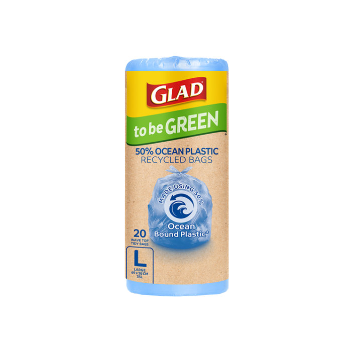 Glad to be Green® 50% Ocean Bound Plastic Recycled Bags Large 20pk