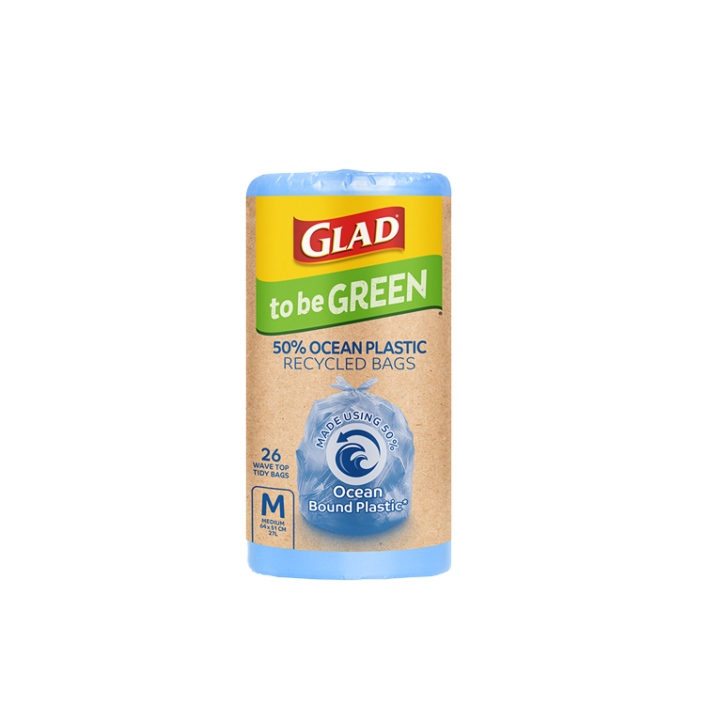 Glad to be Green® 50% Ocean Bound Plastic Recycled Bags Medium 26pk