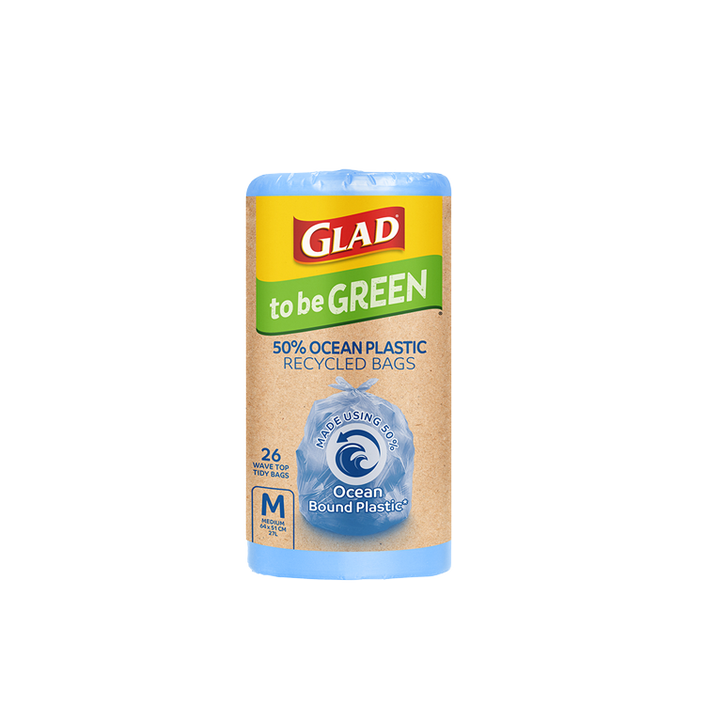 Glad to be Green® 50% Ocean Bound Plastic Recycled Bags Medium 26pk