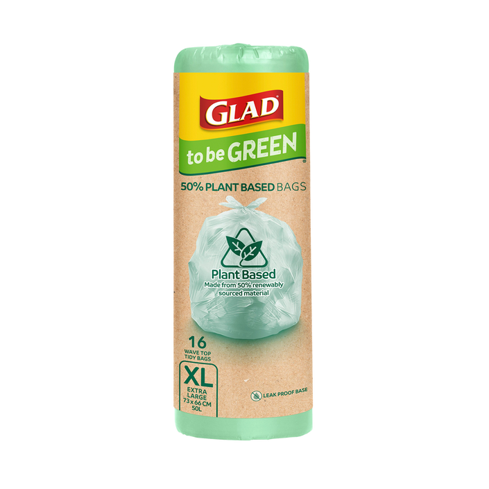 Glad to be Green® Plant Based Kitchen Tidy Bags XL 50L 16pk
